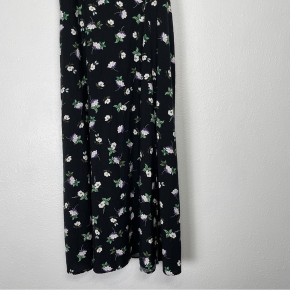 Loft summer Floral Ruffle Square Neck Midi Dress Sz. 10 with slit - Picture 12 of 16